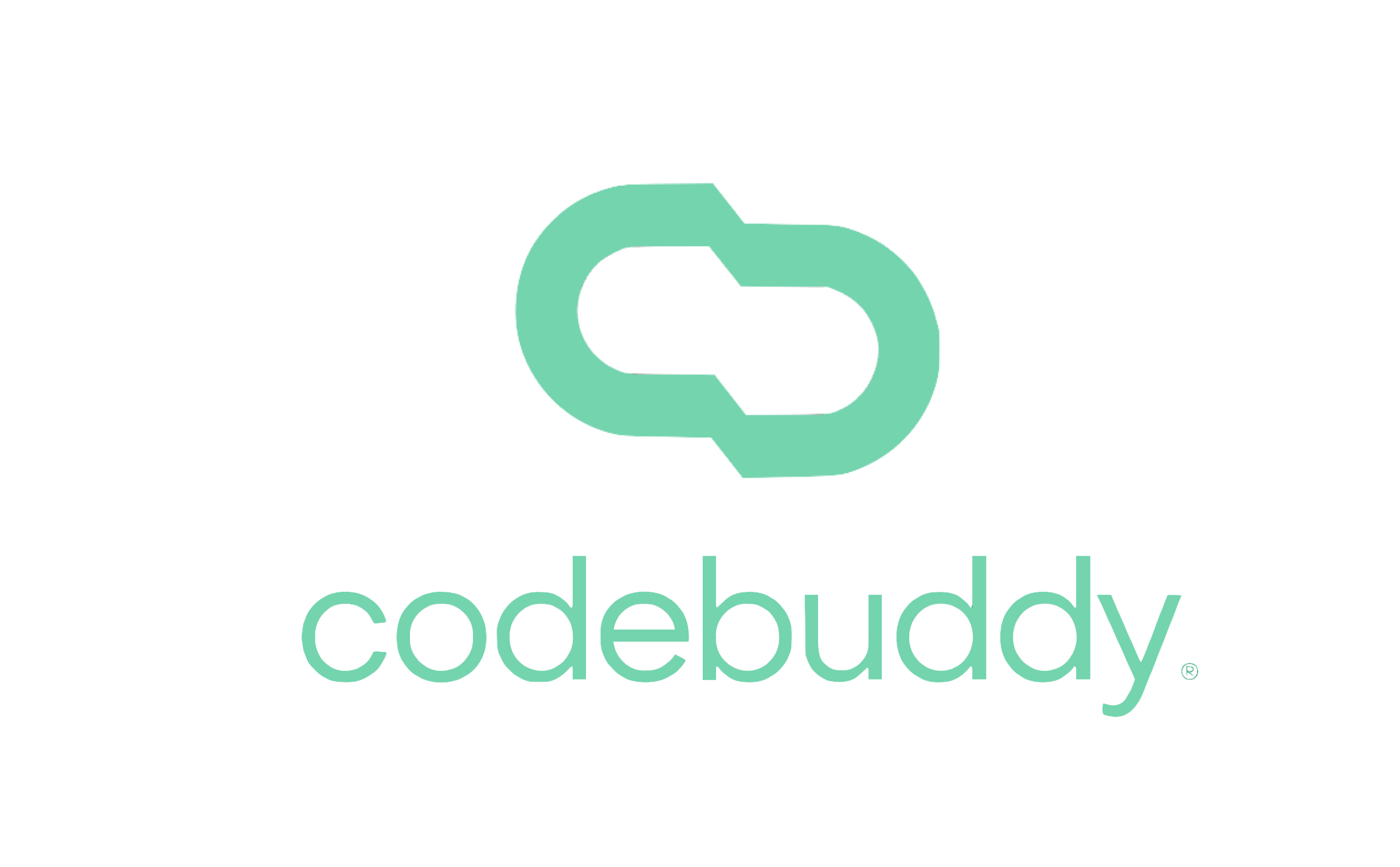 CodeBuddy logo featuring a stylized chain link icon above the text 'codebuddy' on a black background.